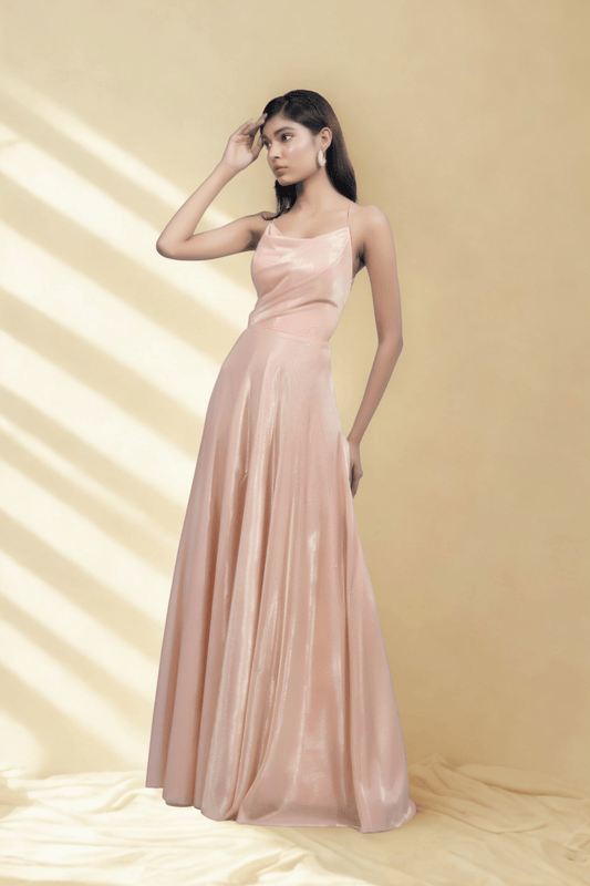 PERSIAN ORANGE BIRKIN LYCRA MAXI DRESS