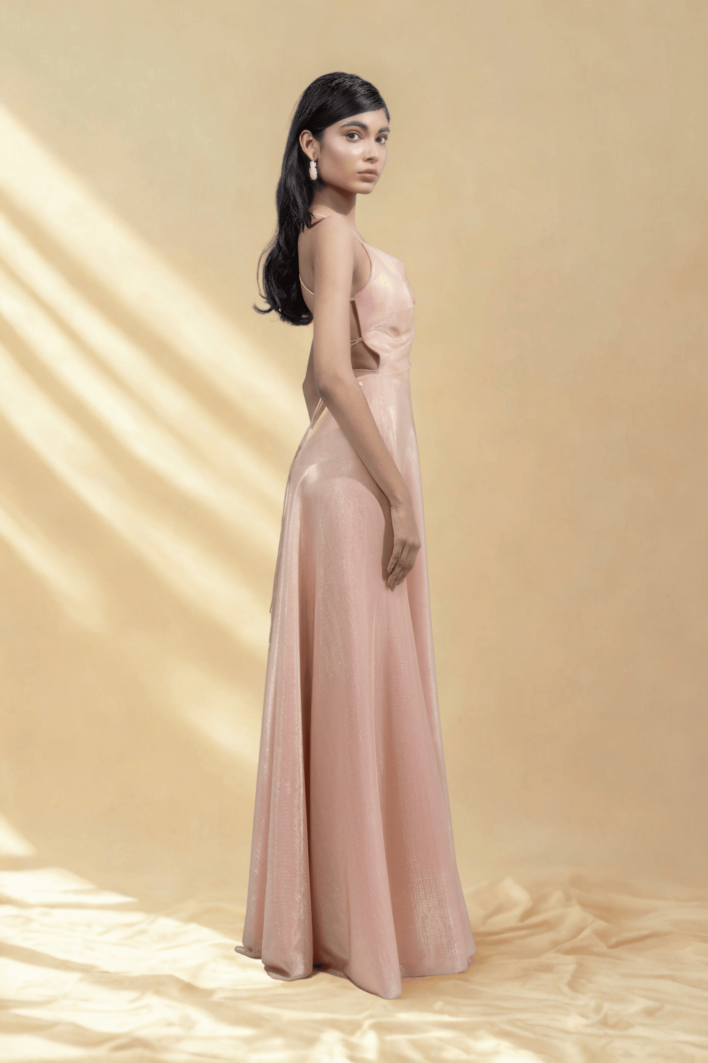 PERSIAN ORANGE BIRKIN LYCRA MAXI DRESS