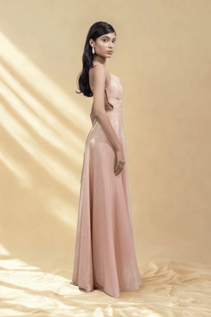 PERSIAN ORANGE BIRKIN LYCRA MAXI DRESS