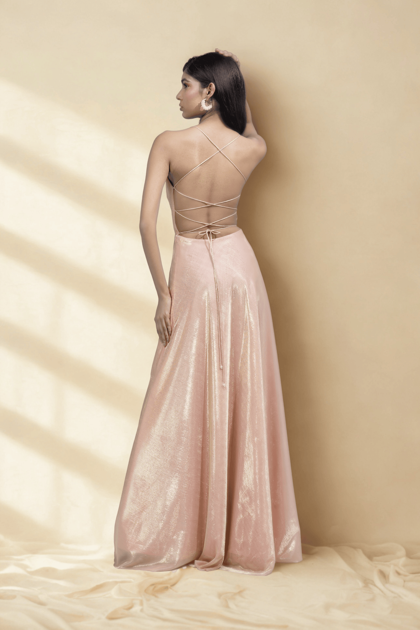 PERSIAN ORANGE BIRKIN LYCRA MAXI DRESS