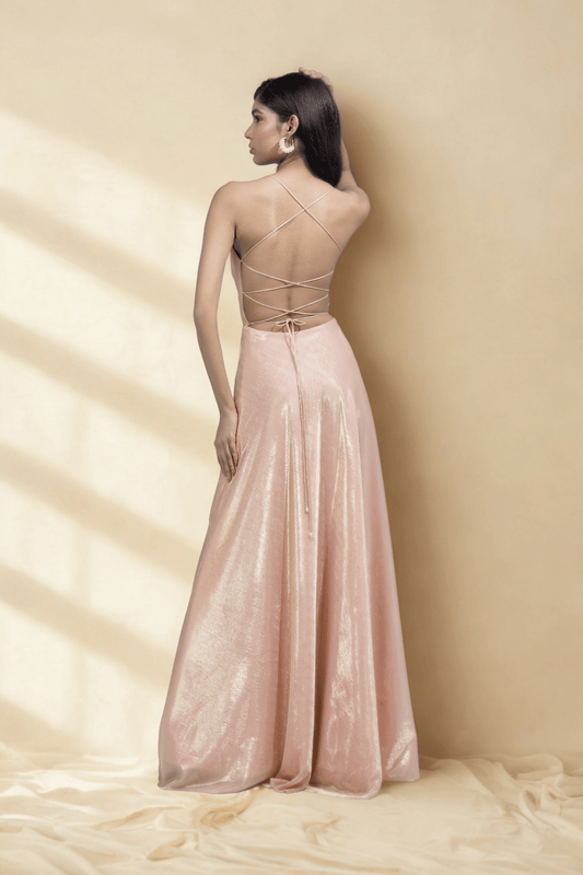 PERSIAN ORANGE BIRKIN LYCRA MAXI DRESS
