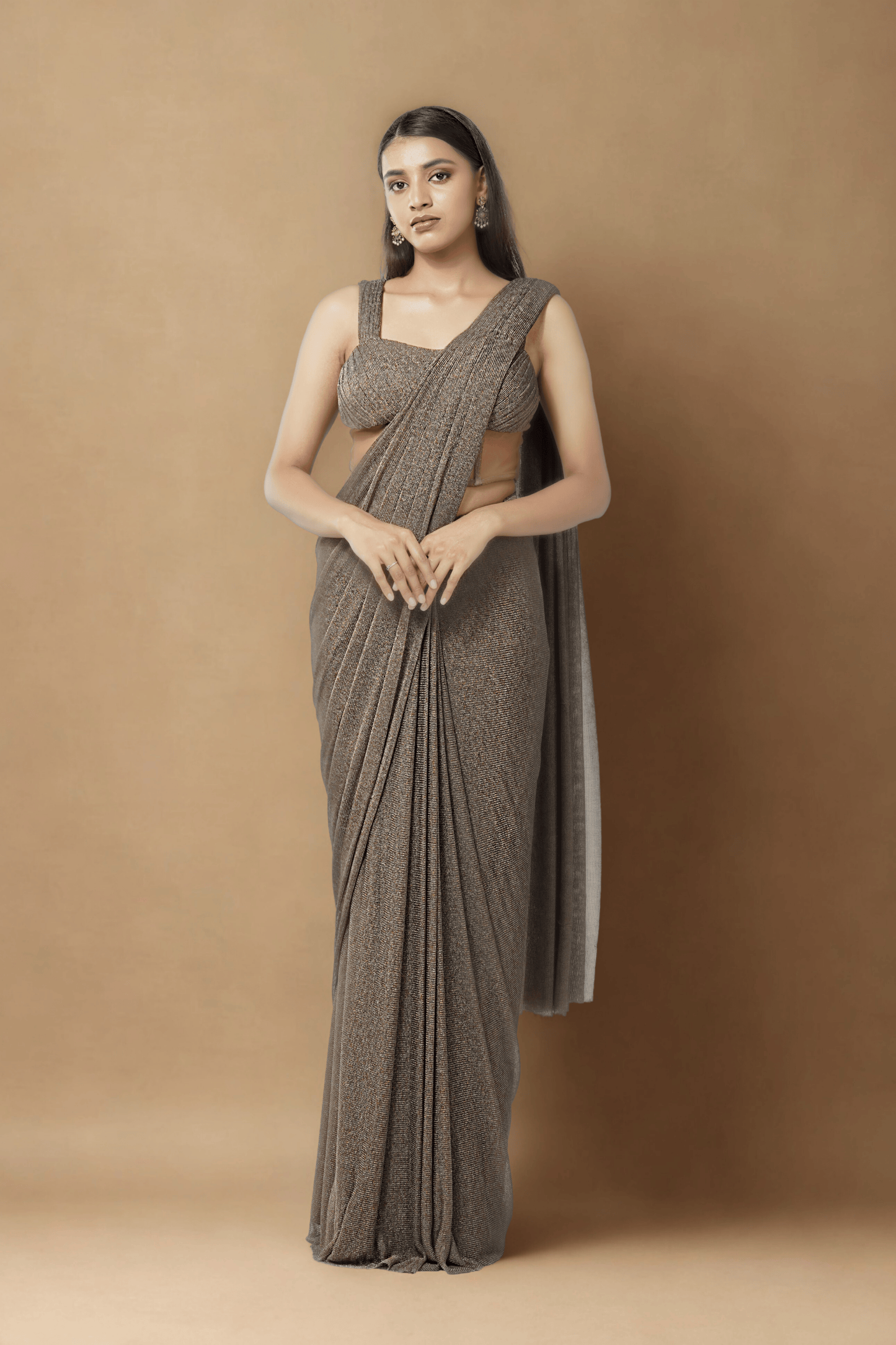 BROWN MESH CONCEPT SAREE