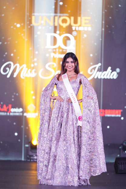 LILAC APPLIQUÉ GOLD GOWN