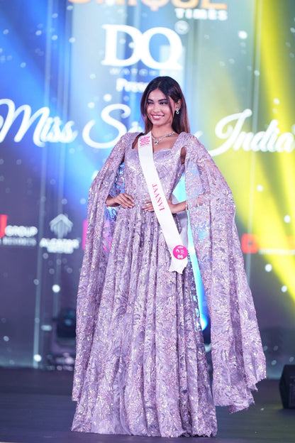 LILAC APPLIQUÉ GOLD GOWN