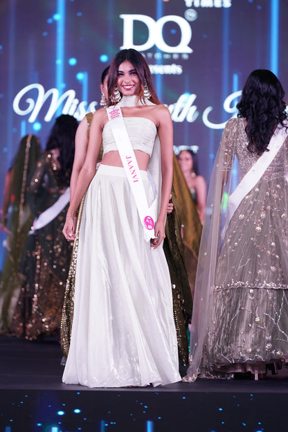 WHITE SAGE BIRKIN LYCRA LEHENGA