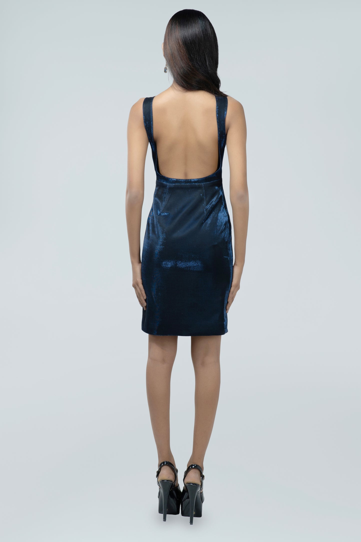 NAVY BLUE BIRKIN LYCRA BODYCON DRESS