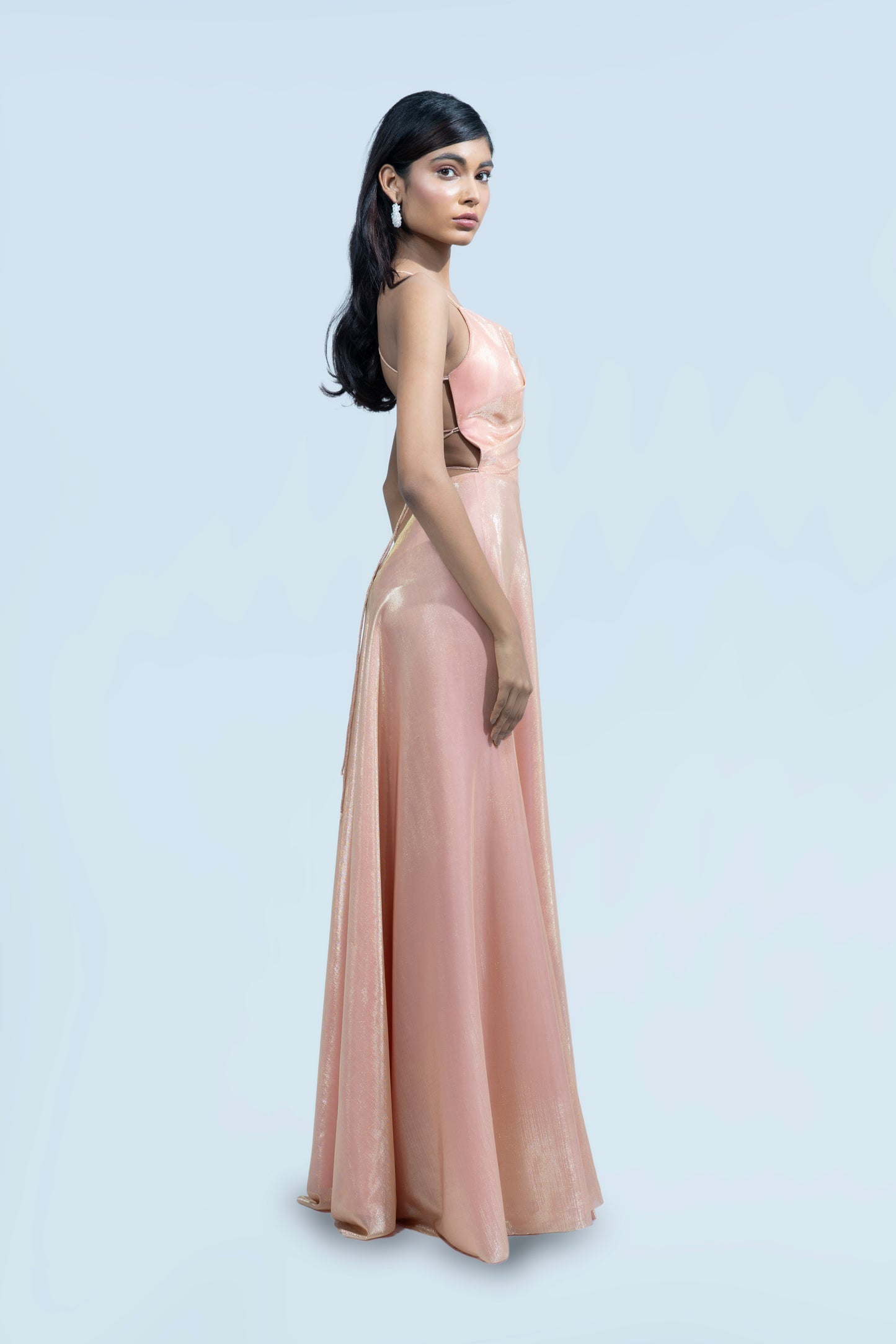 PERSIAN ORANGE BIRKIN LYCRA MAXI DRESS