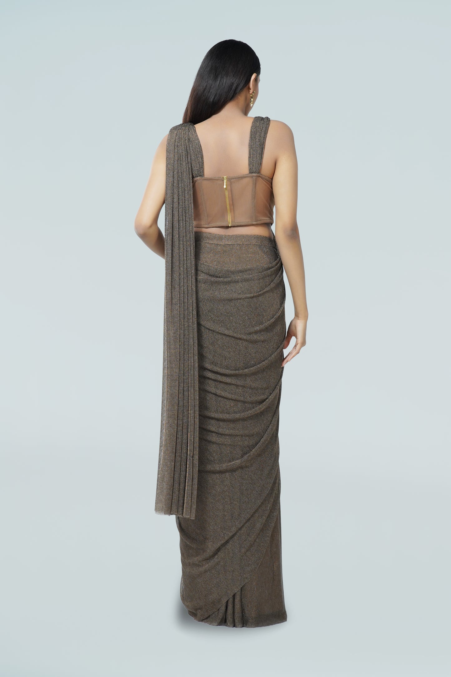 BROWN MESH CONCEPT SAREE